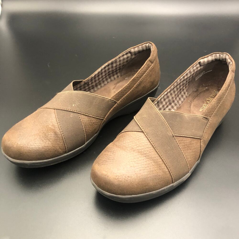 Kim Rogers Brown Vegan Suede Loafers, Women's Size 9.5M/EUR 40